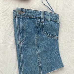 Zara Corset Style Denim Top